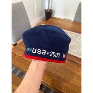 Vintage Olympics 2002 USA Roots Official Authentic Fleece Hat O/S
